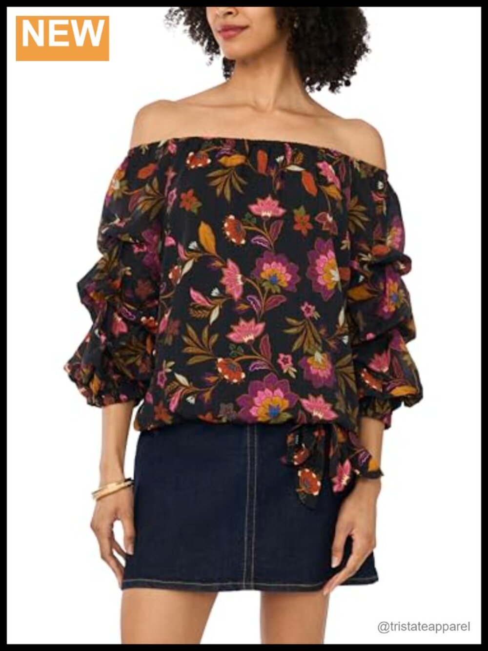 Vince Camuto Off the Shoulder 3/4 Bubble Sleeve Blouse